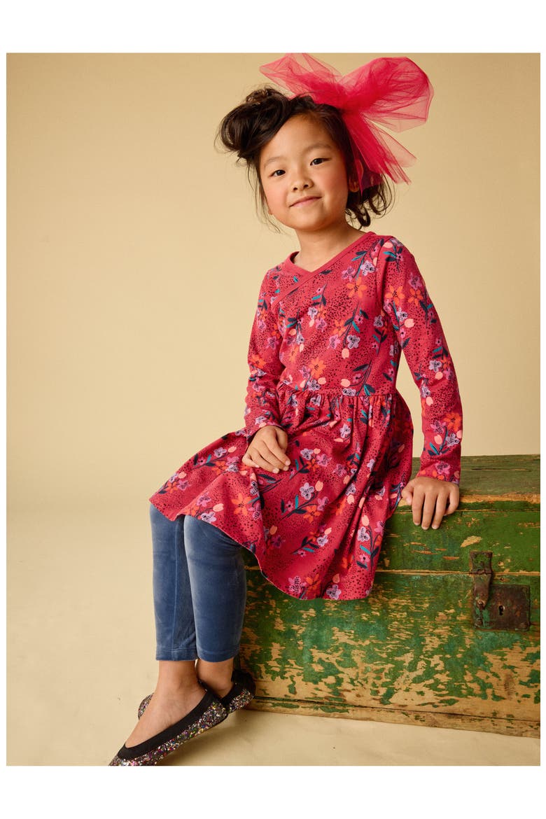 Long Sleeve Wrap Neck Dress, Alternate, color, Vintage French Flowers