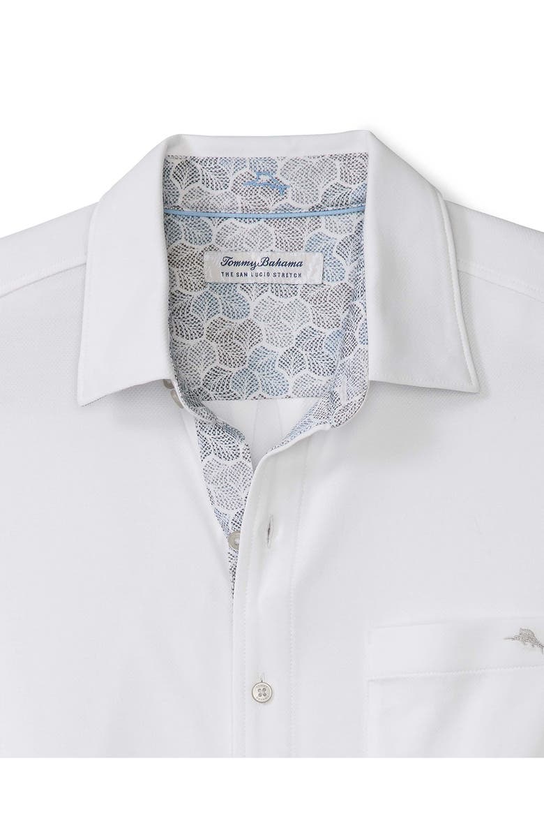 Tommy Bahama San Lucio Tri Leaf Geo Happy Hour IslandZone<sup>®</sup> Button-Up Shirt, Alternate, color, White