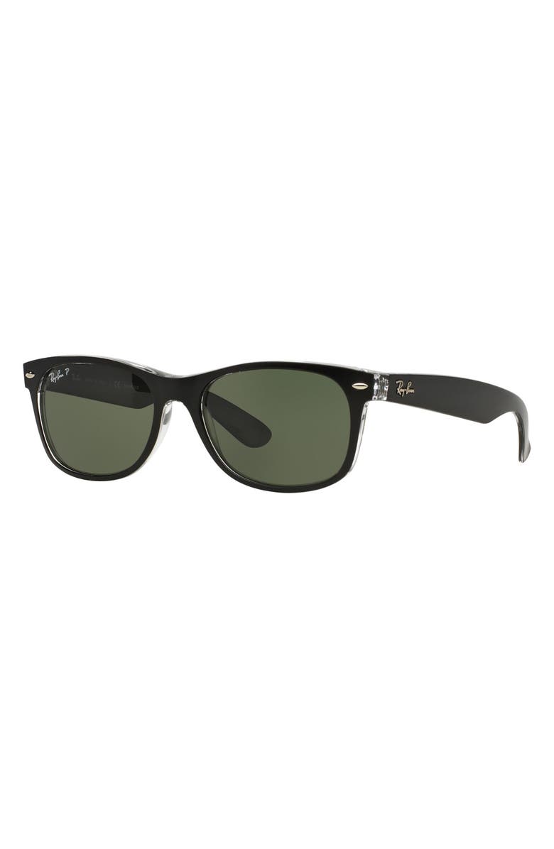 Ray-Ban New Wayfarer 55mm Rectangular Sunglasses, Alternate, color, Transparent Black