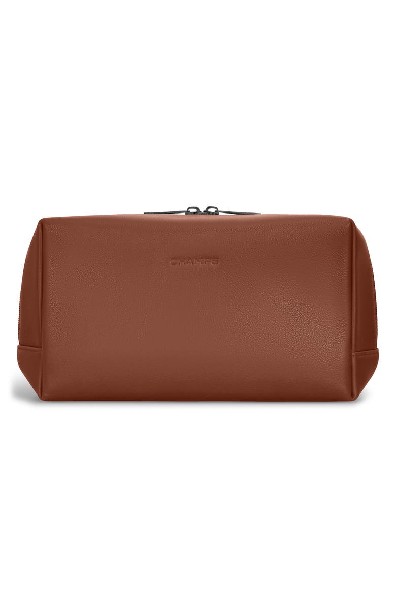 CHAMPS Onyx Leather Dopp Kit, Main, color, Brown