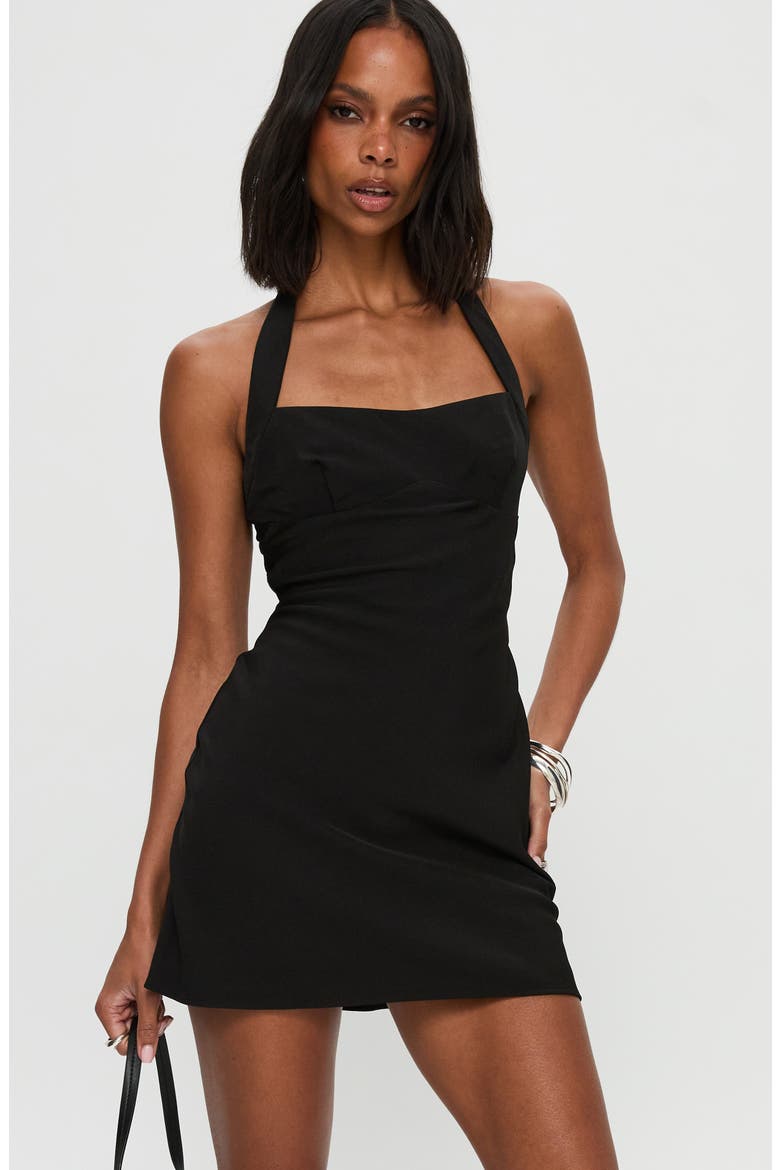 Cabaret Halter Minidress, Alternate, color, BLACK