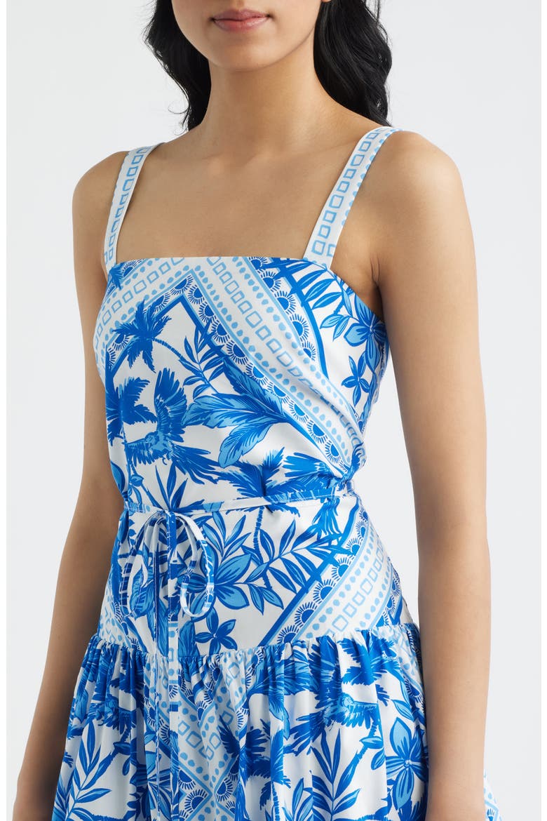 Mixed Print Cotton Minidress, Alternate, color, BLUE MULTI