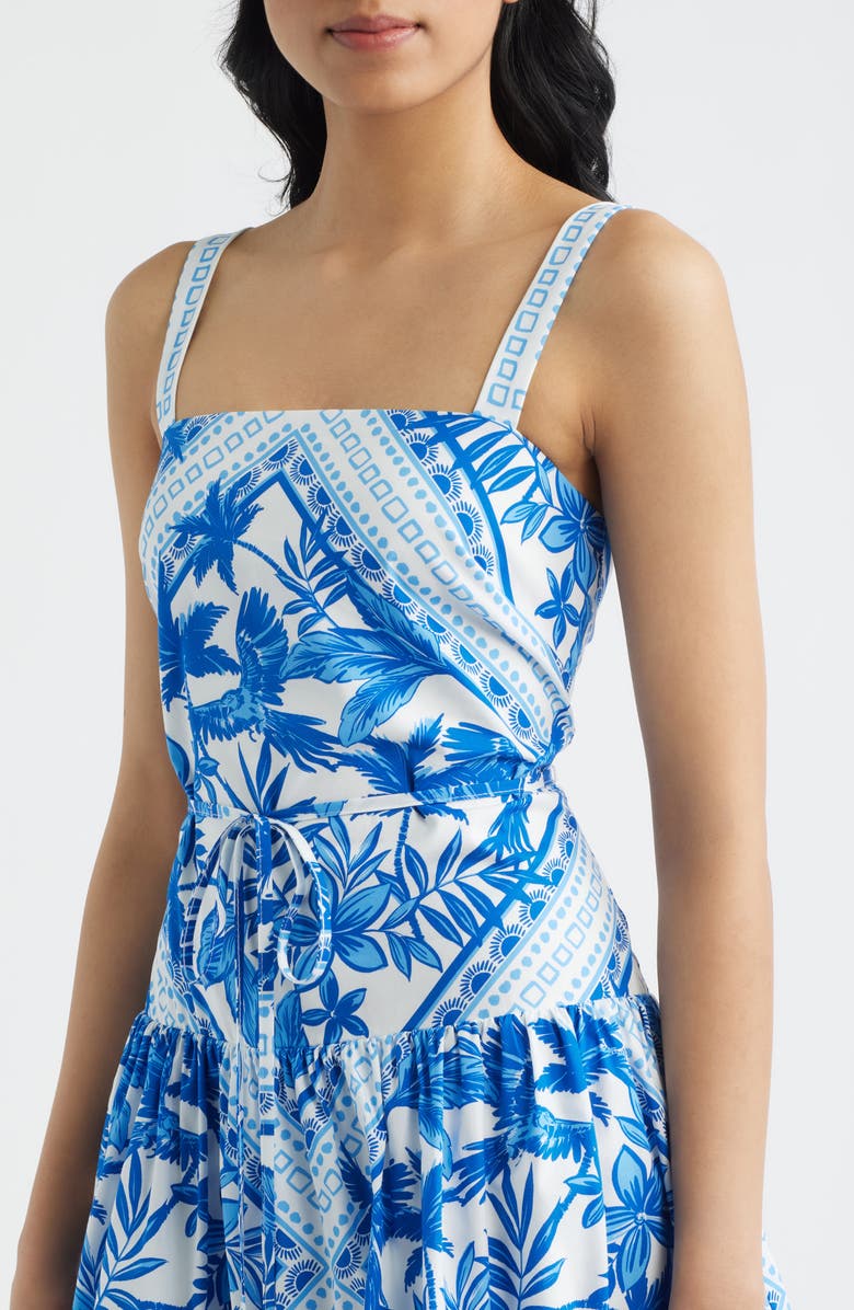 Julia Jordan Mixed Print Cotton Minidress, Alternate, color, Blue Multi