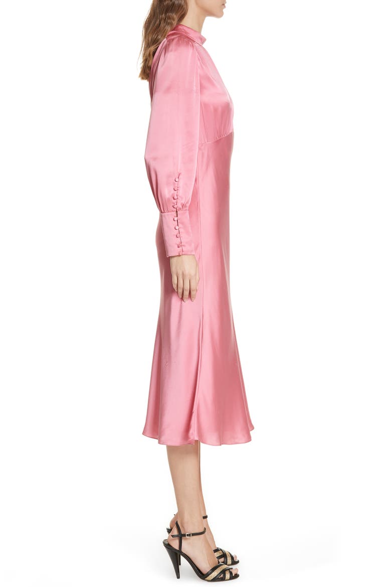 Elsie Silk Midi Dress, Alternate, color, PINK