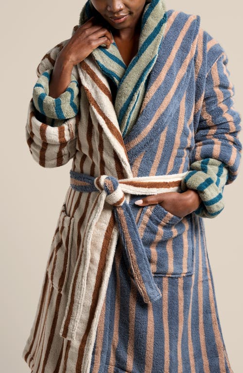 Parachute Stripe Terry Cloth Robe