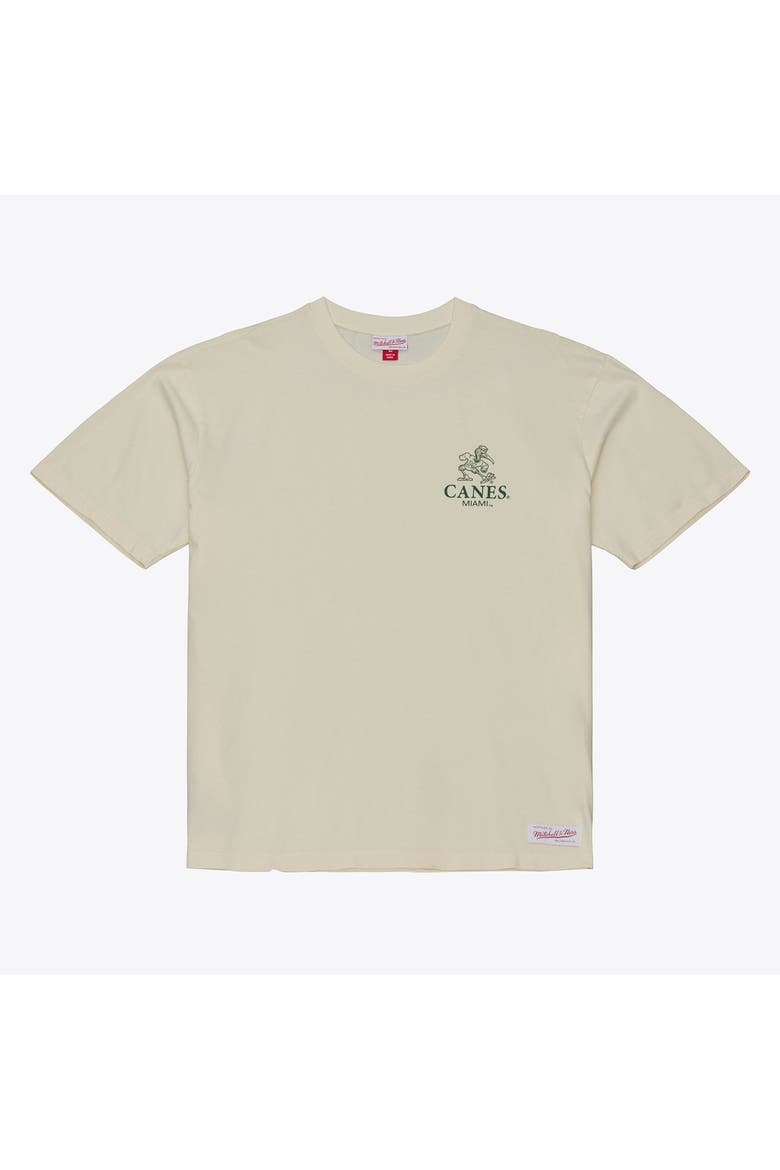 Men's  Mitchell & Ness  Cream Miami Hurricanes Core Icon T-Shirt, Main, color, Cream