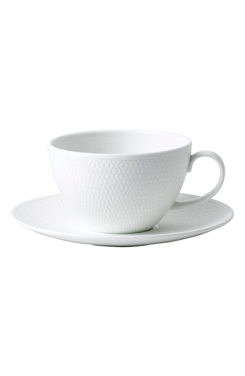 Wedgwood Gio Bone China Teacup & Saucer Set, Main, color, 