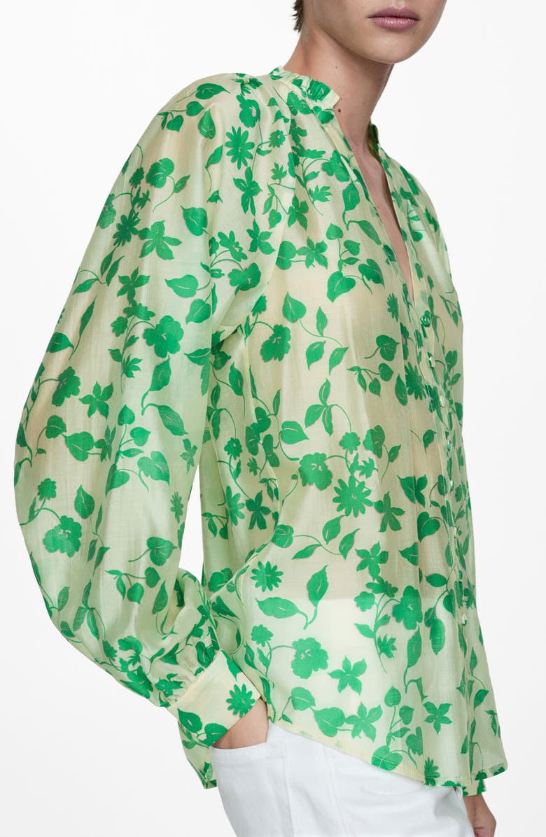 MANGO Semisheer Button-Up Shirt, Main, color,