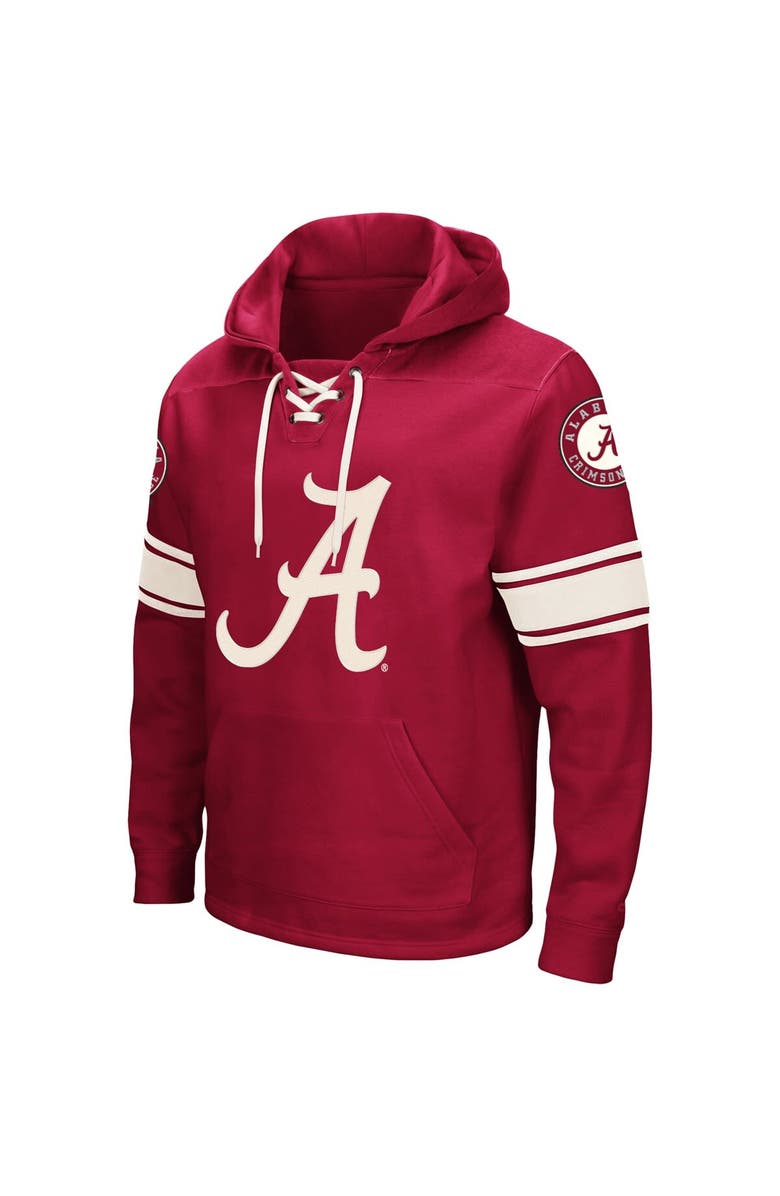 COLOSSEUM Men's Colosseum Crimson Alabama Crimson Tide 2.0 Lace-Up Pullover Hoodie, Alternate, color, Crimson