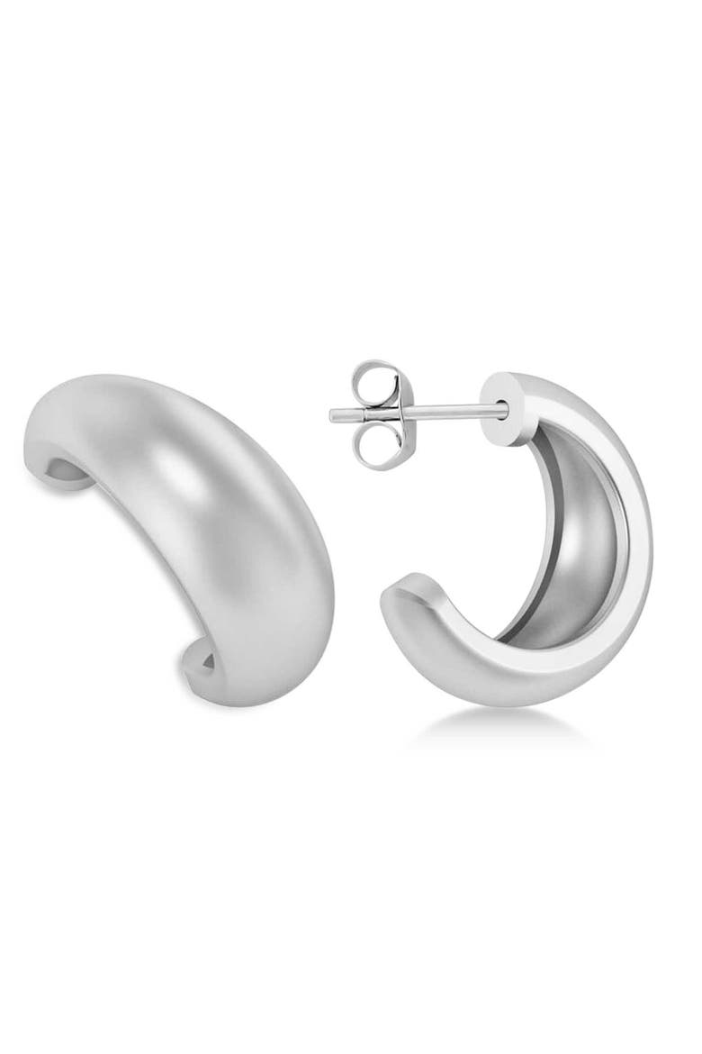 J Hoops Tusk Earrings 14K, Alternate, color, white gold
