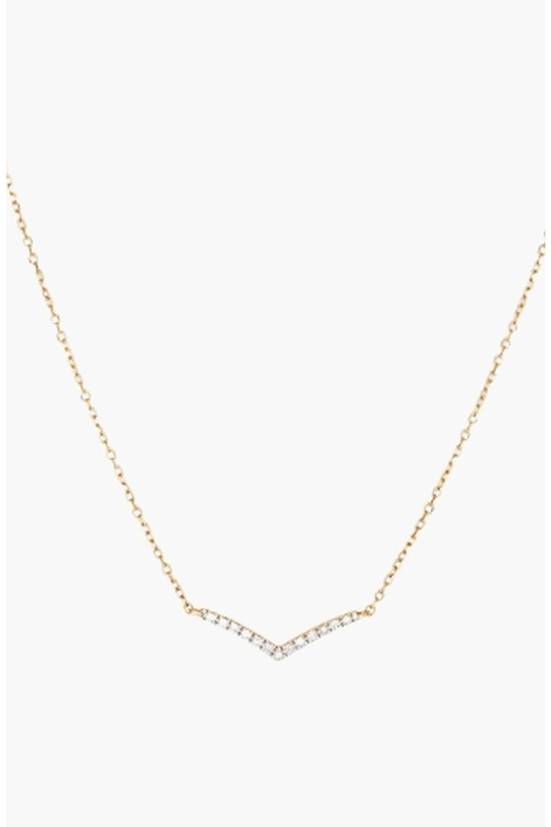 Pavé Diamond Wishbone Necklace, Main, color, Yellow Gold