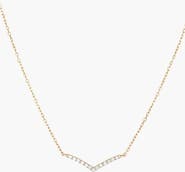 MEJURI Pavé Diamond Wishbone Necklace