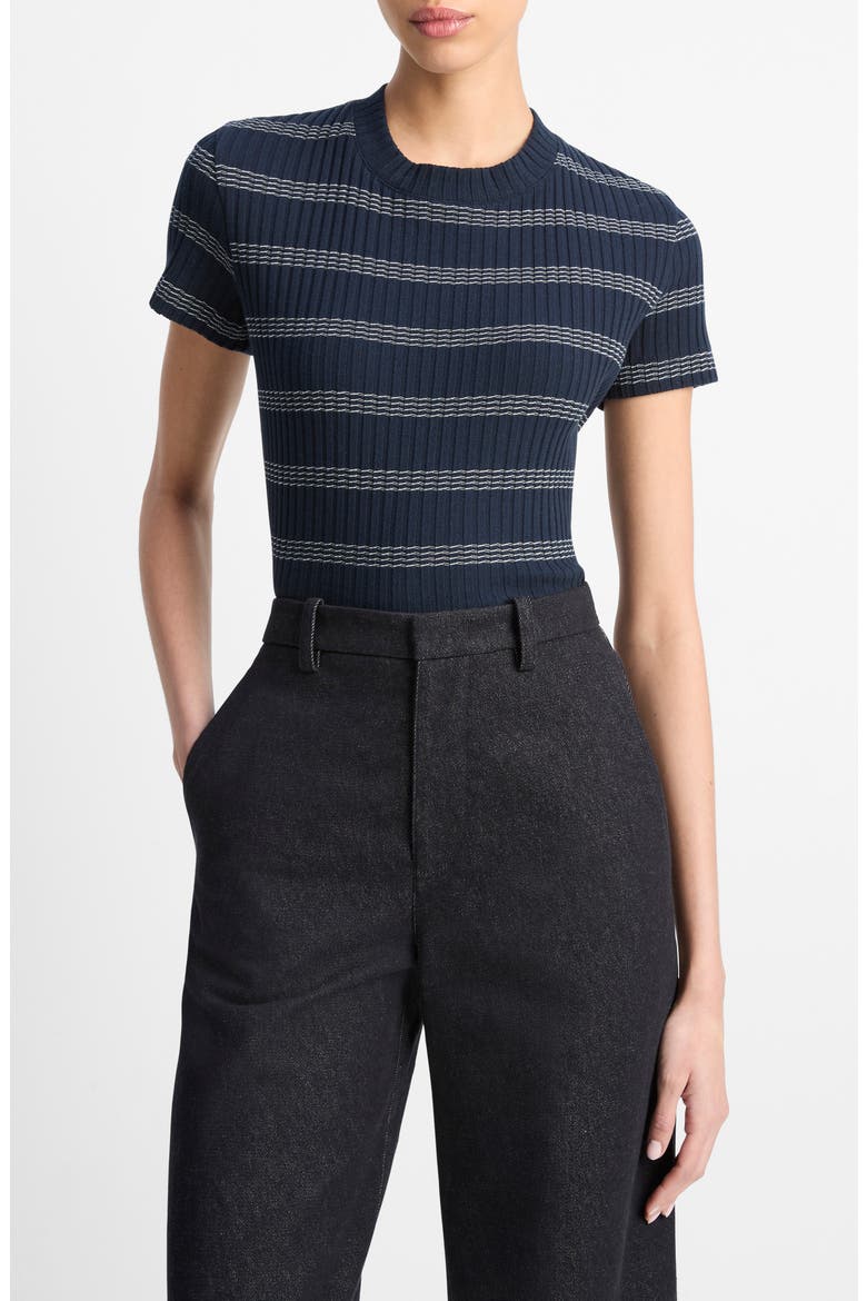 Stripe Rib Sweater, Main, color, COASTAL COMBO