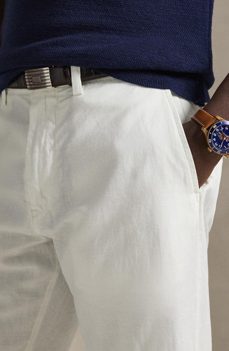 Polo Ralph Lauren Bedford Classic Fit Linen & Cotton Pants, Alternate, color, White