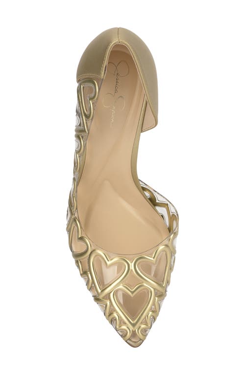 Jessica Simpson Palvin Half D'orsay Pointed Toe Pump In Gold