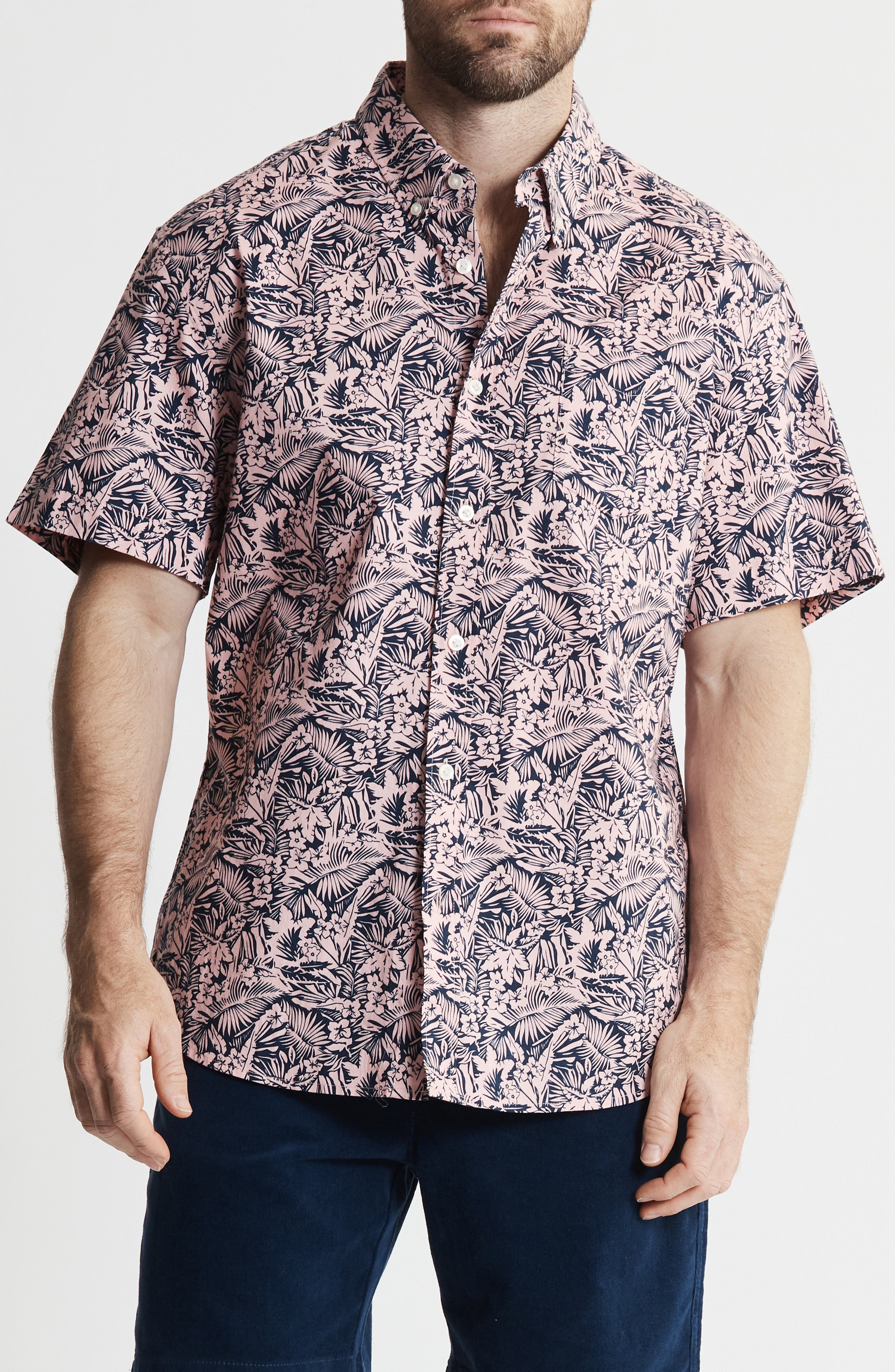 JACHS Bay Stretch Oxford Short Sleeve Shirt