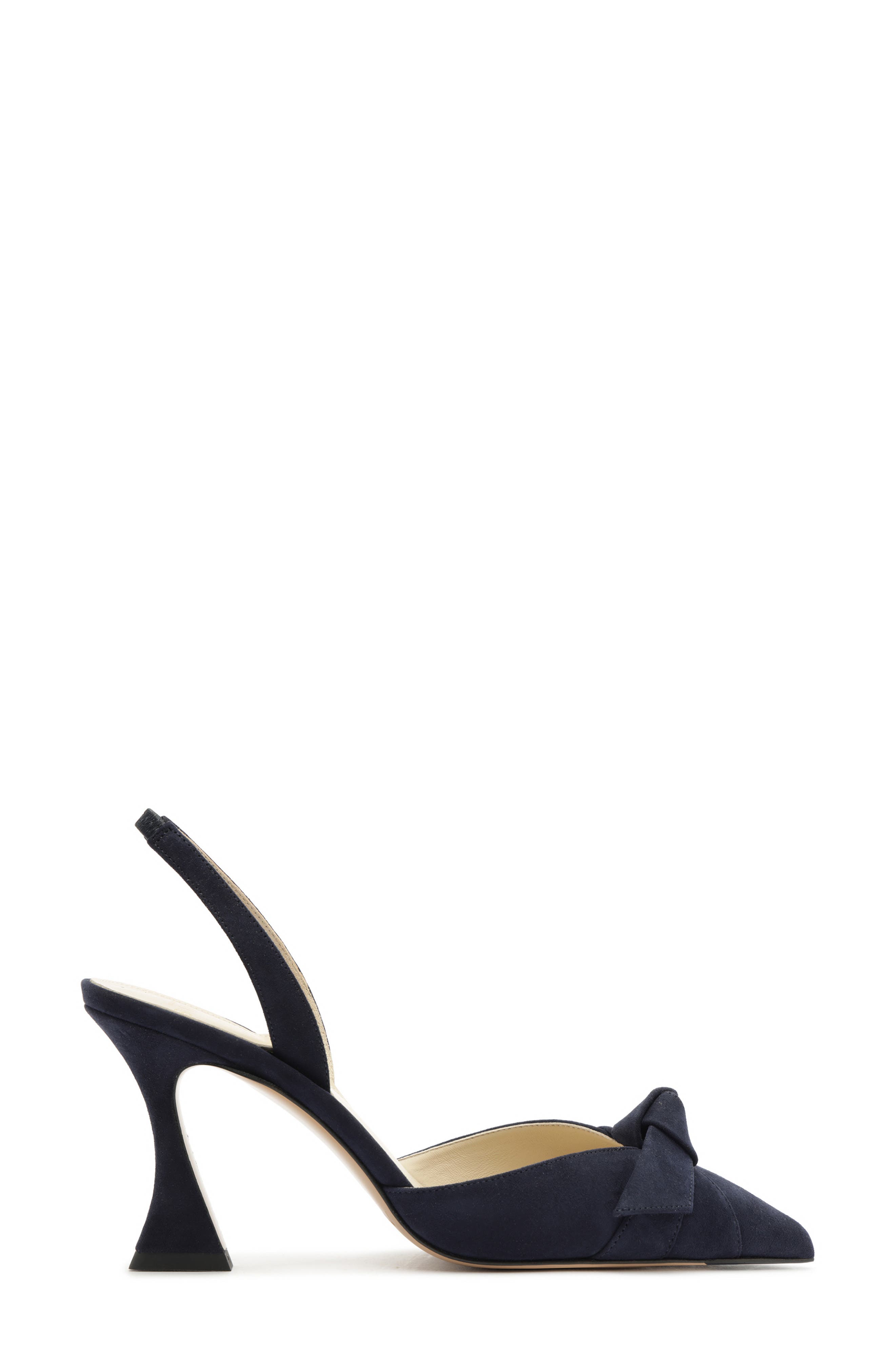 Clarita Pointed Toe Slingback Pump, Alternate, color, NAVY