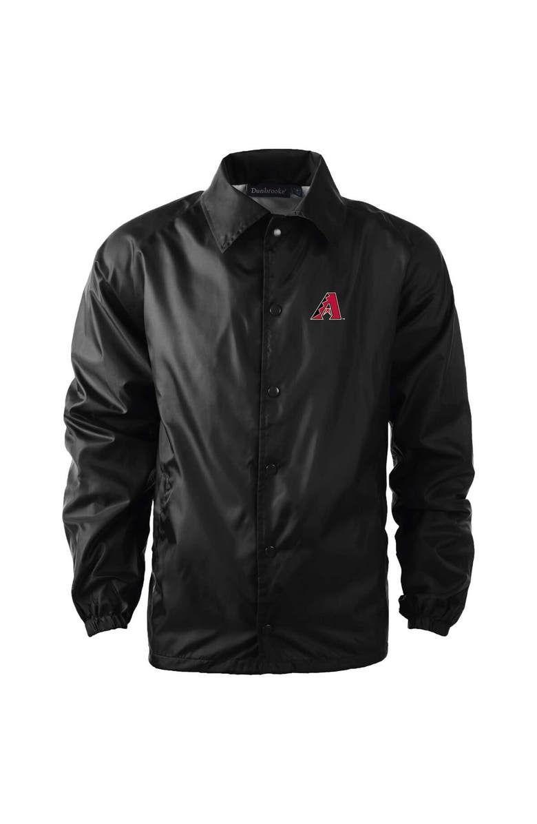 DUNBROOKE Men's Dunbrooke Black Arizona Diamondbacks Coach's Raglan Full-Snap Windbreaker Jacket, Main, color,
