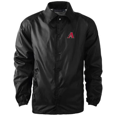 Men's Dunbrooke  Black Arizona Diamondbacks Coach's Raglan Full-Snap Windbreaker Jacket