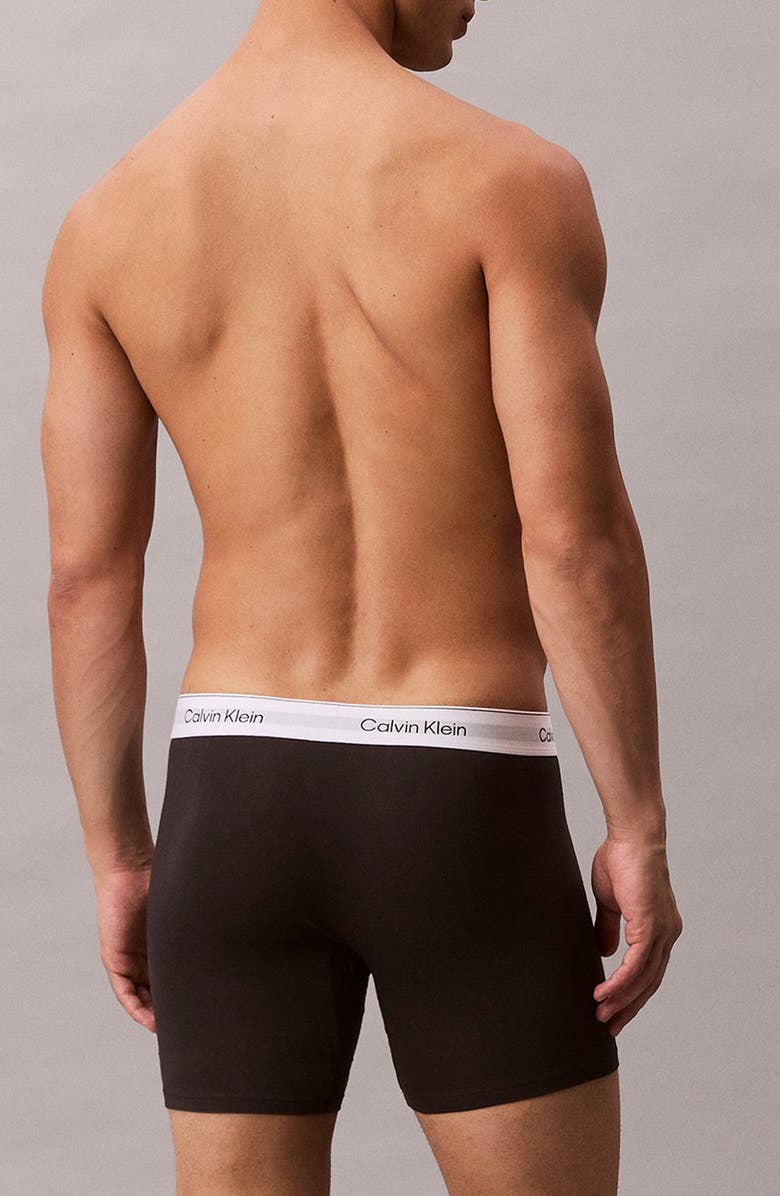 Calvin Klein Icon 3-Pack Stretch Cotton Boxer Briefs, Alternate, color, Black/ Diamond Logo Black