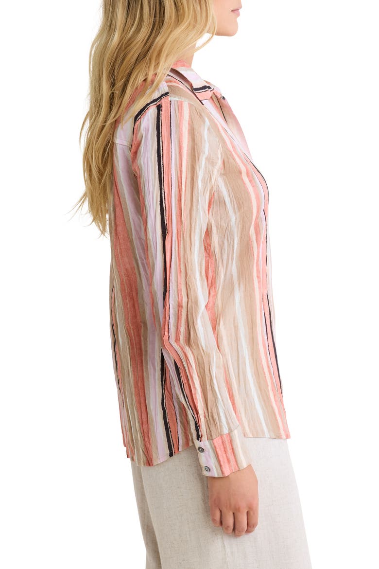 Stripe Cotton Button-Up Shirt, Alternate, color, PINK MULTI