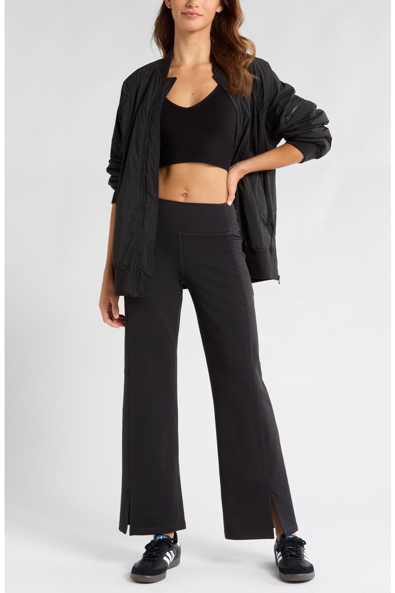 Zelfit High Waist Wide Leg Pocket Pants, Alternate, color, BLACK