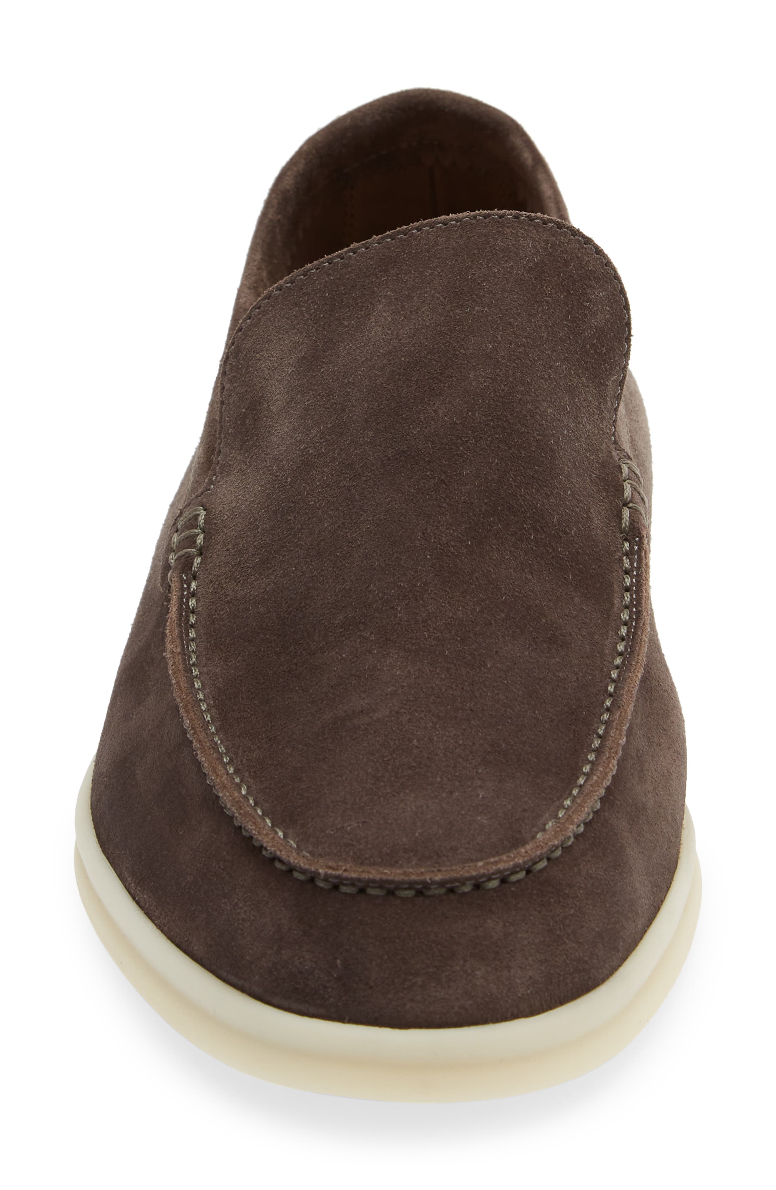 Loro Piana Summer Walk Suede Moc Toe Loafer, Alternate, color, 