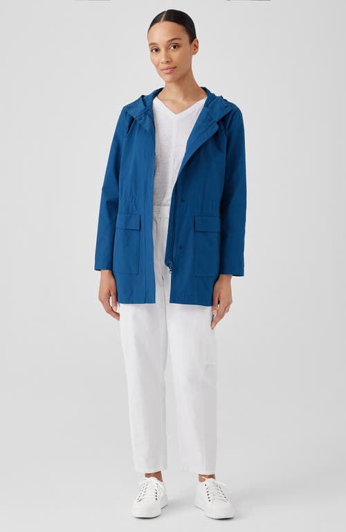 Eileen Fisher Hooded Cotton Blend Jacket