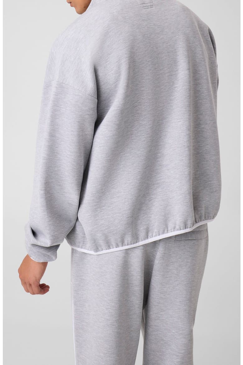 Oversized Scuba Full Zip Sweatshirt, Alternate, color, LIGHT GREY
