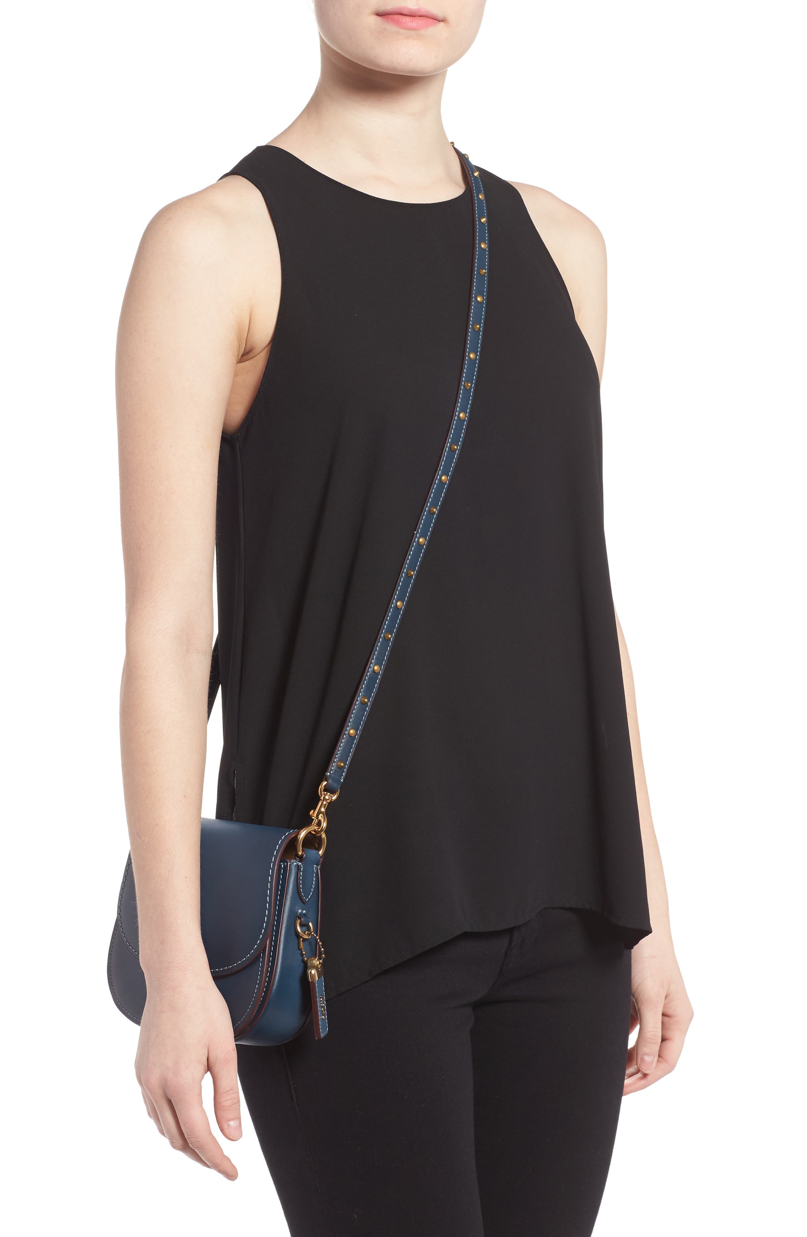 COACH 1941 17 Leather Saddle Bag, Alternate, color, 