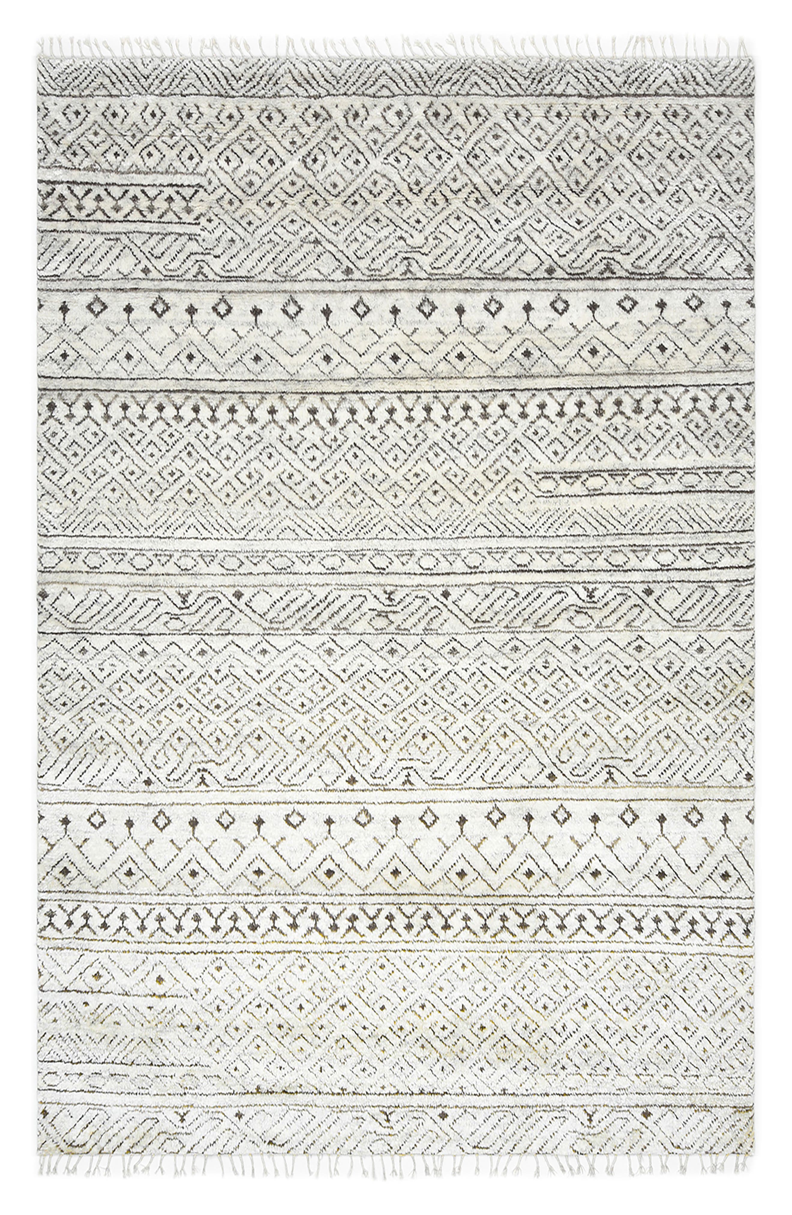 Solo Rugs Thomas Handmade Wool Blend Area Rug in Grey 