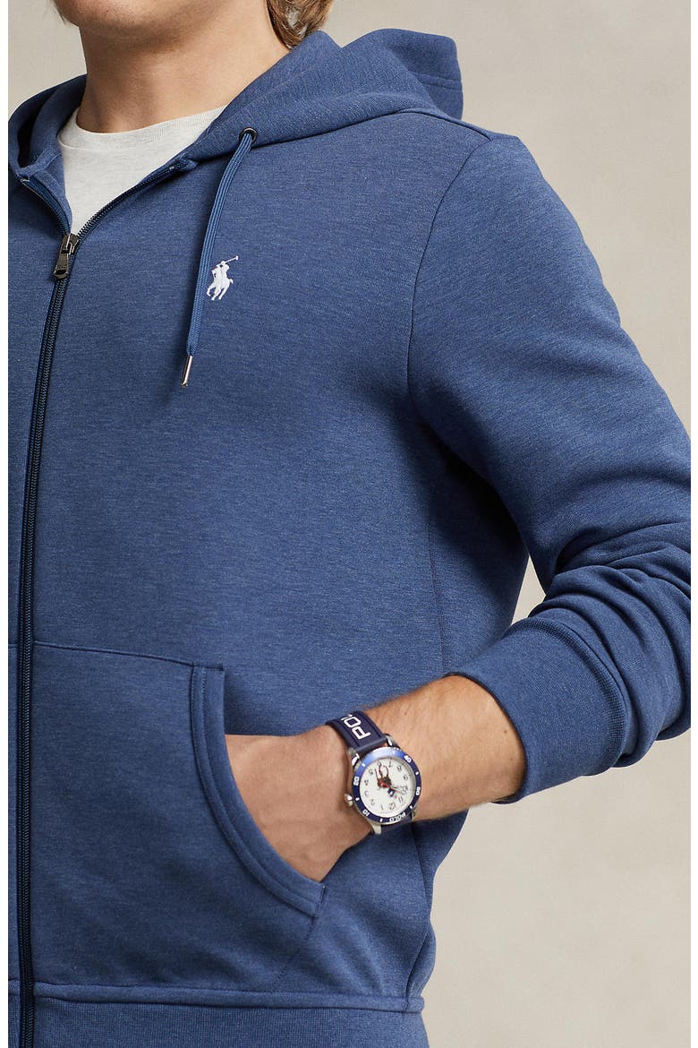 Double Knit Zip-Up Hoodie, Alternate, color, DERBY BLUE HEATHER