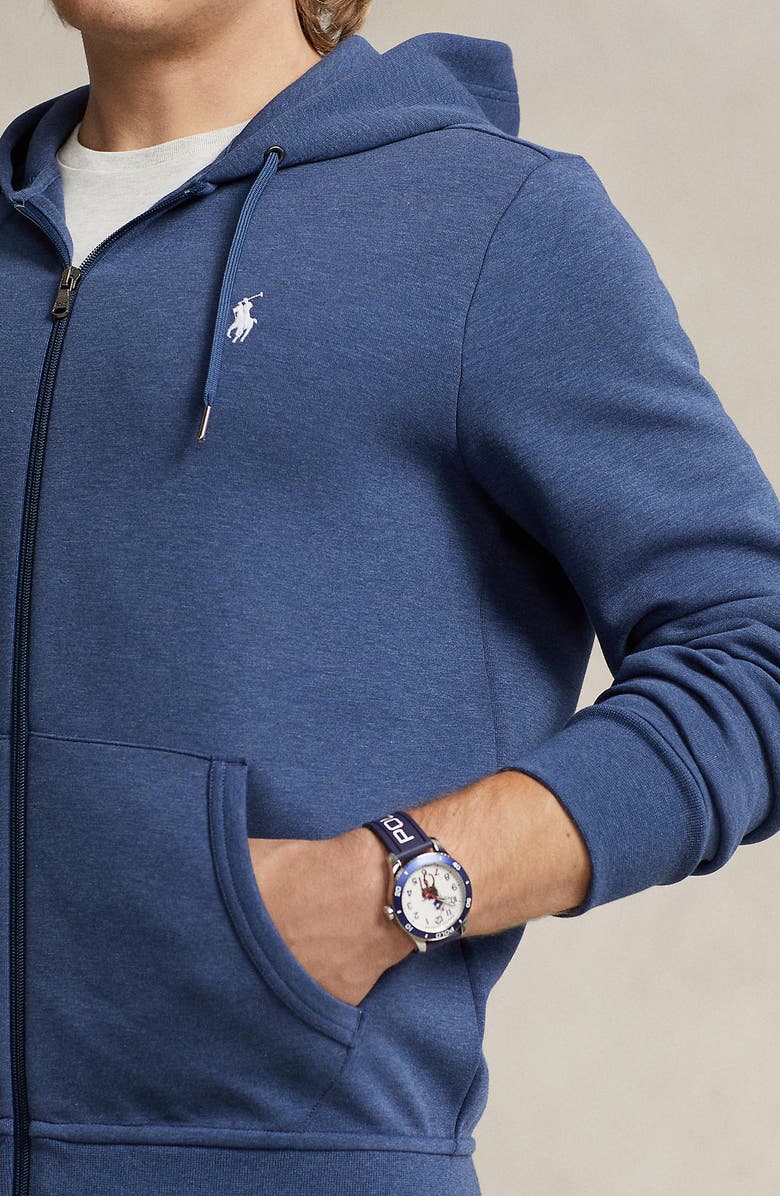 Polo Ralph Lauren Double Knit Zip-Up Hoodie, Alternate, color, 