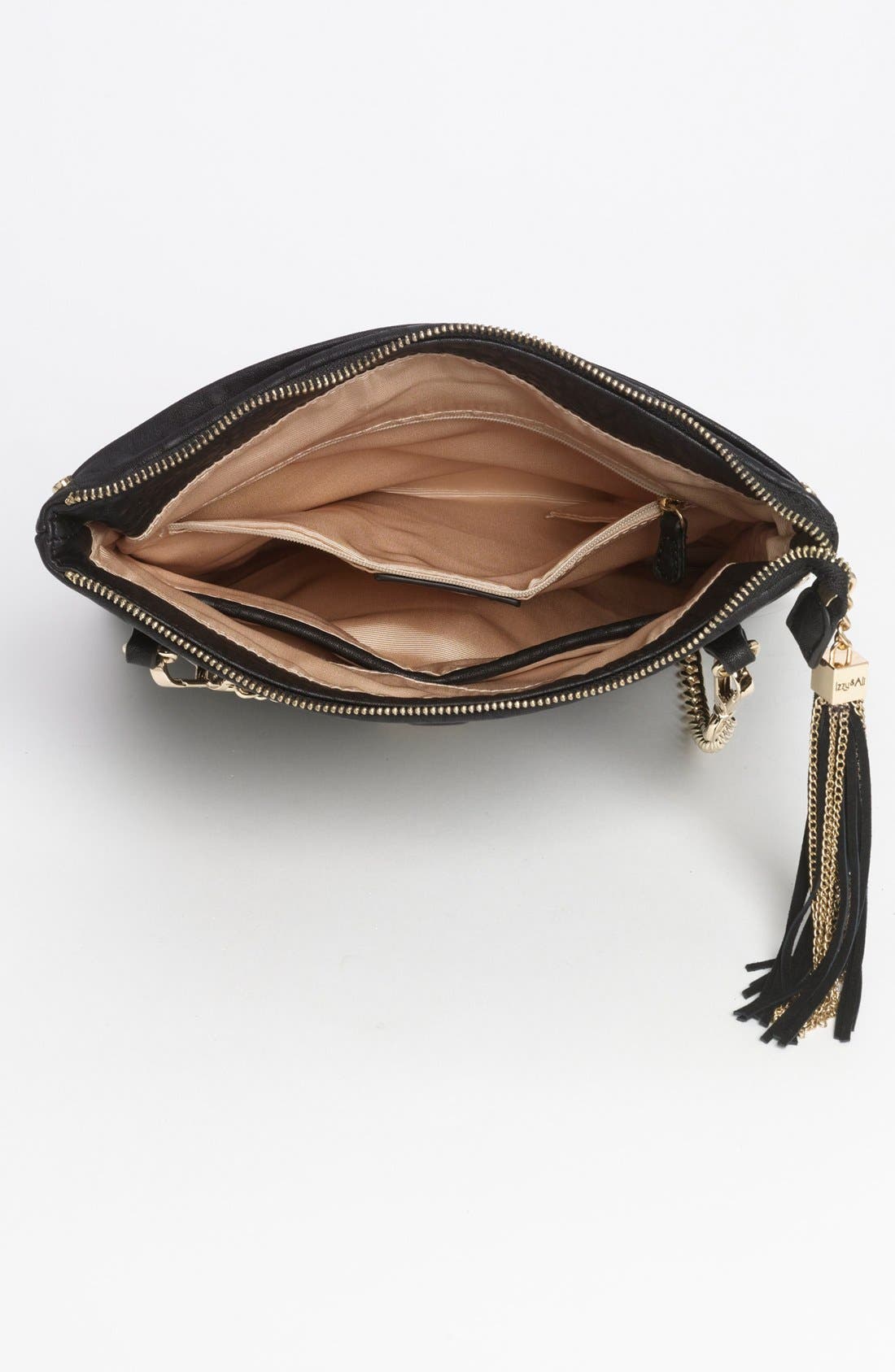 'Sophie' Foldover Clutch, Alternate, color, BLACK