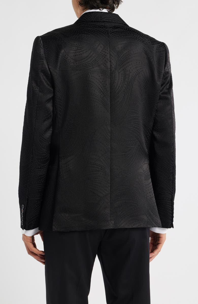 Siragusa Black Jacquard Blazer, Alternate, color, Black