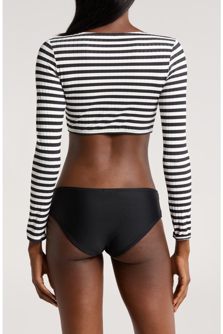 The Rashguard Swim Top, Alternate, color, BLACKOUT AND MARSHMALLOW STRIPES