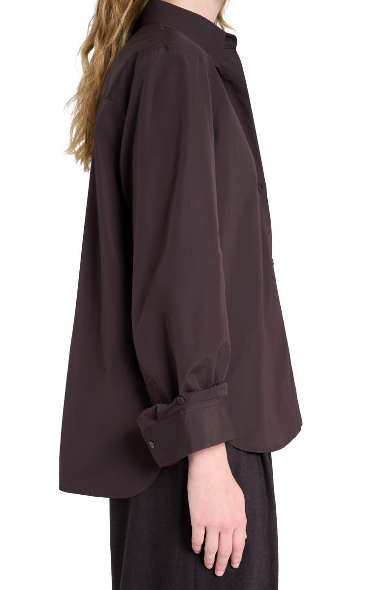 TWP Next Morning Cotton Button-Up Shirt, Alternate, color, Chocolate
