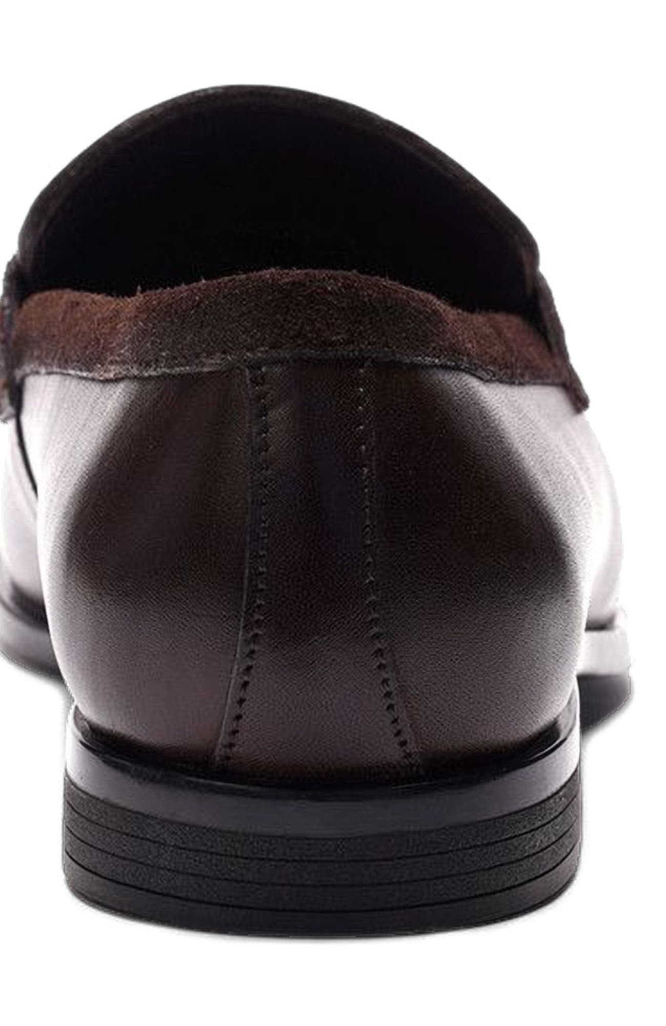 Leon Penny Loafer, Alternate, color, Brown Leather