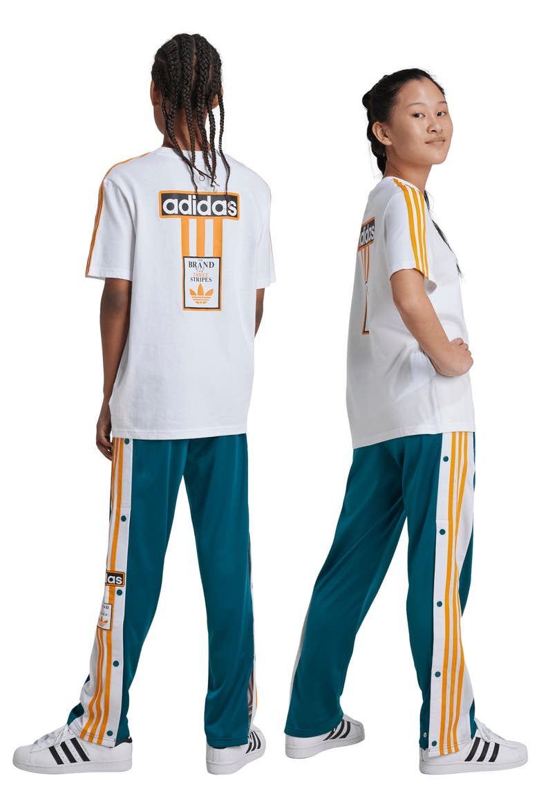Kids' Adibreak Recycled Polyester Track Pants, Alternate, color, LEGACY TEAL