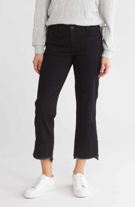 Democracy Fray Hem Crop Kick Flare Jeans