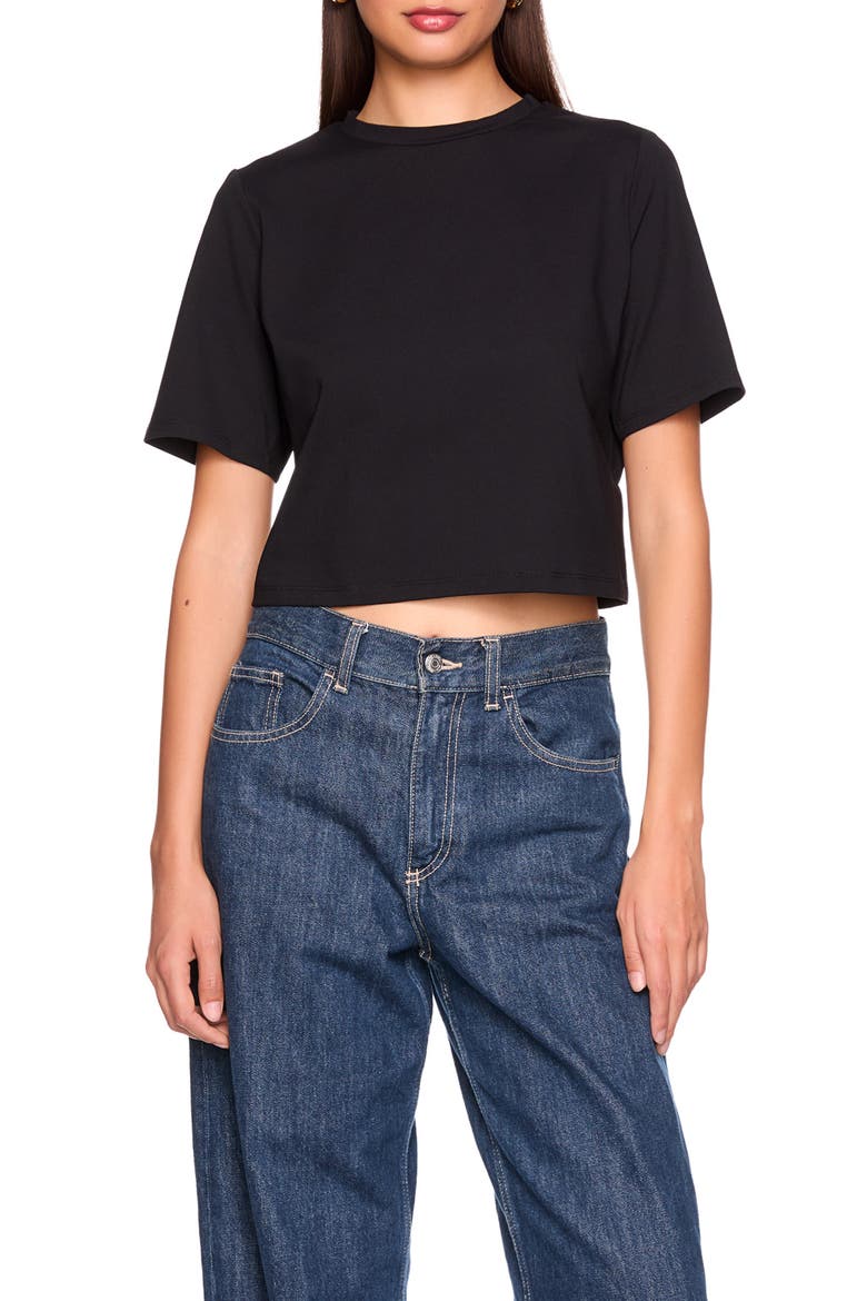 Boxy Cropped T-Shirt, Main, color, BLACK