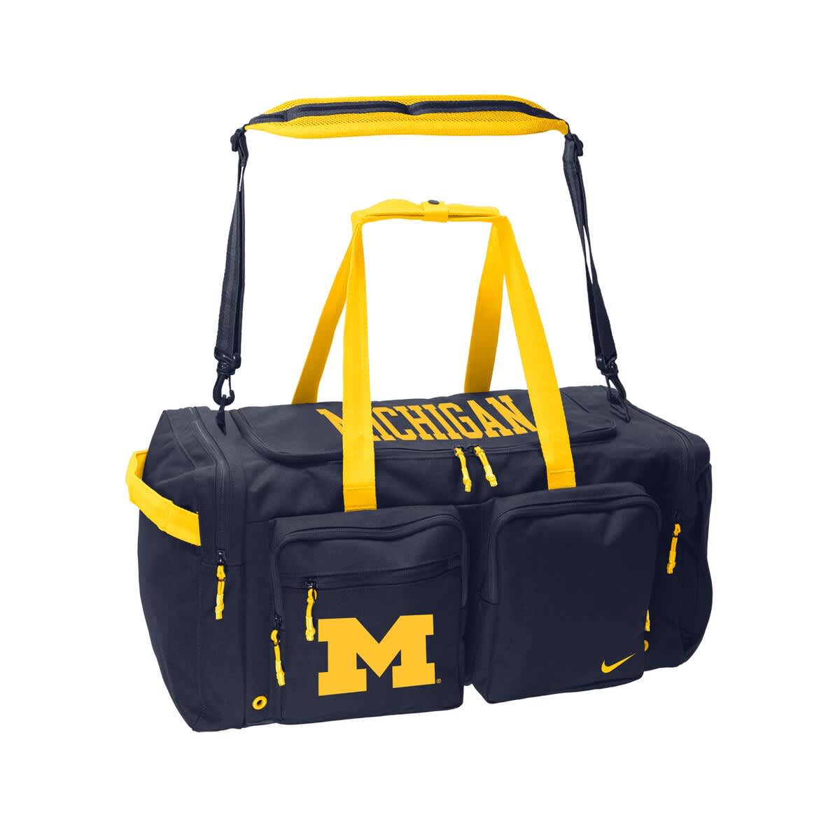 Nike Michigan Wolverines Utility Power Duffel Bag, Main, color, 