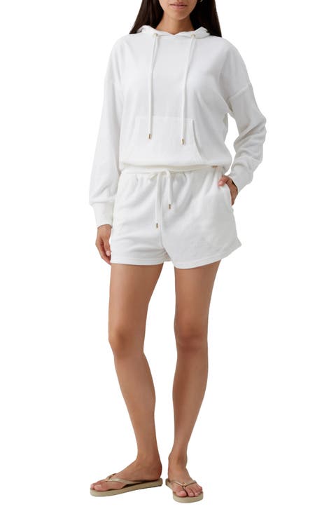 Laura Cotton Blend Terry Cover-Up Shorts