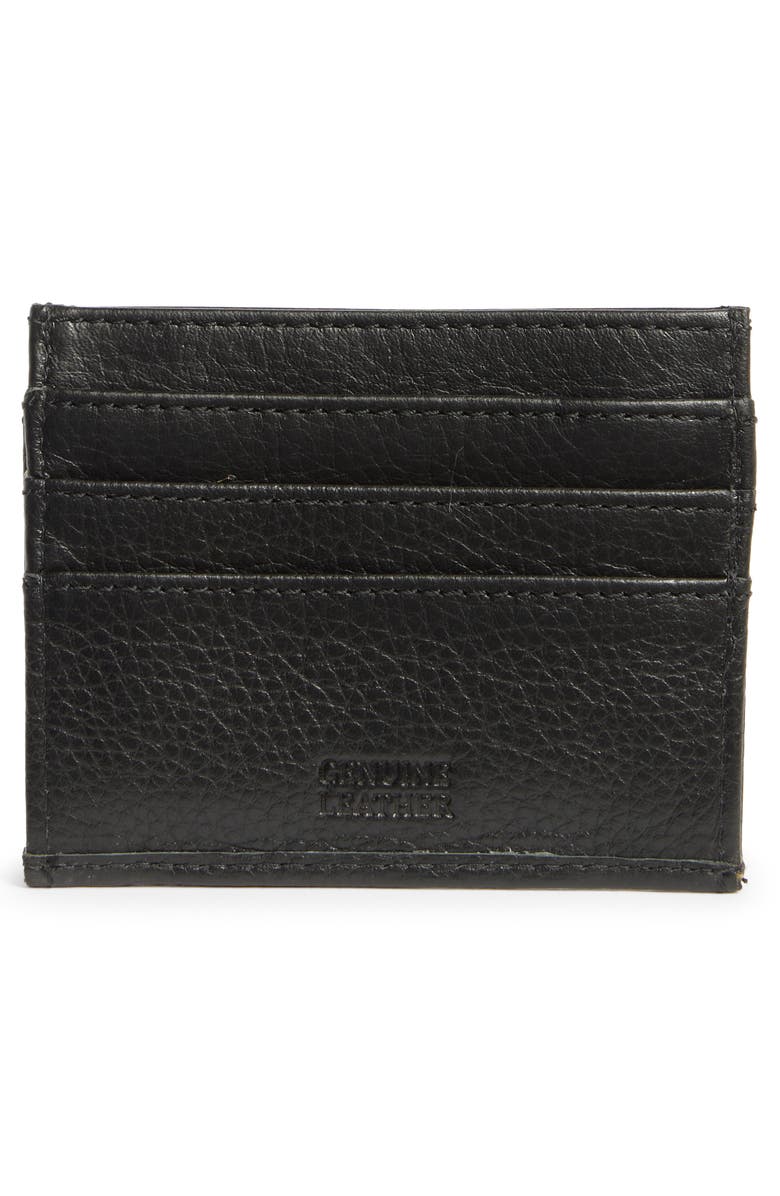 MUNDI SMALL LEATHER GOODS Fiona Leather Card Case, Alternate, color, Black