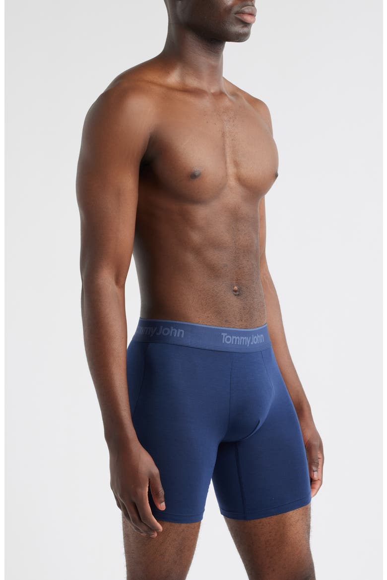 3-Pack Second Skin 6-Inch Stretch Modal Boxer Briefs, Alternate, color, DRESS BLUES/ BLUE QUARTZ/CANAL