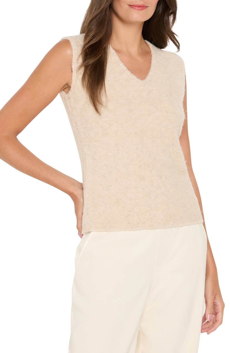 NIC+ZOE Cozy Nep Metallic Sweater Tank, Main, color, Warm Sand