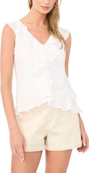 1.STATE V-Neck Ruffle Front Top