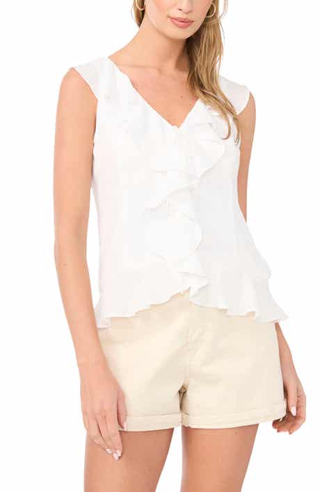 V-Neck Ruffle Front Top