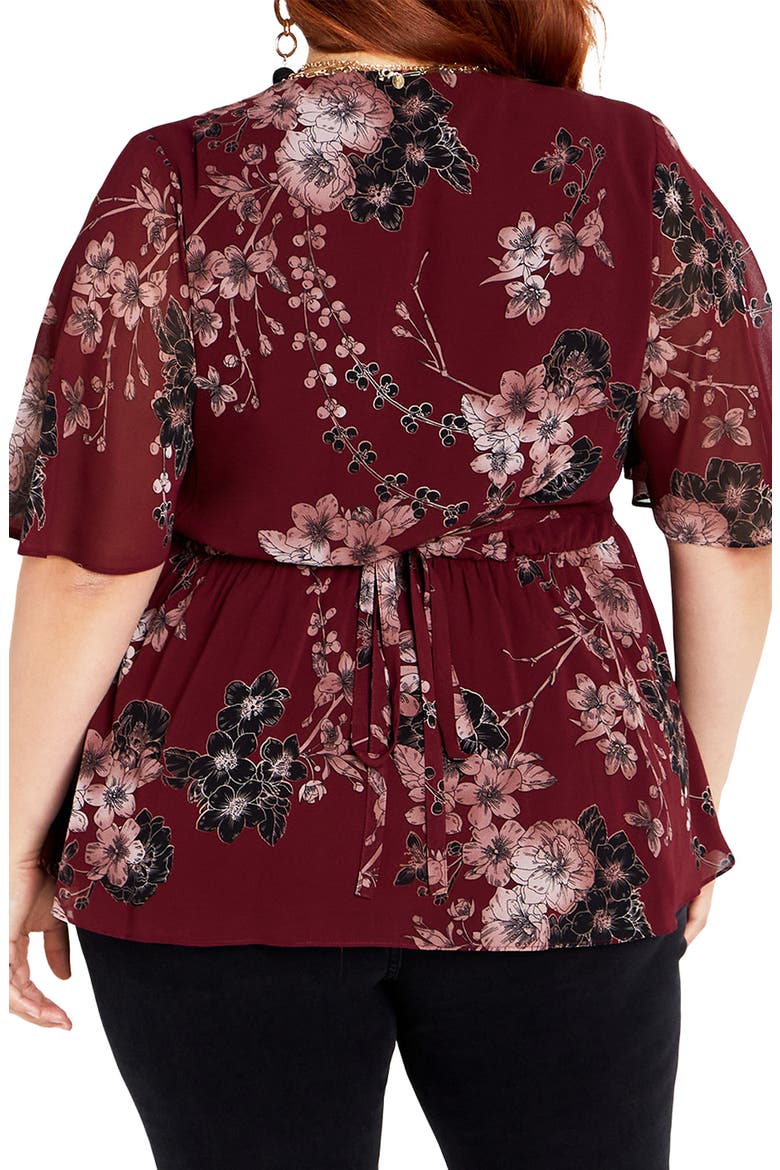 Blossom Love Tie Back Top, Alternate, color, RUBY BOLD BLSM