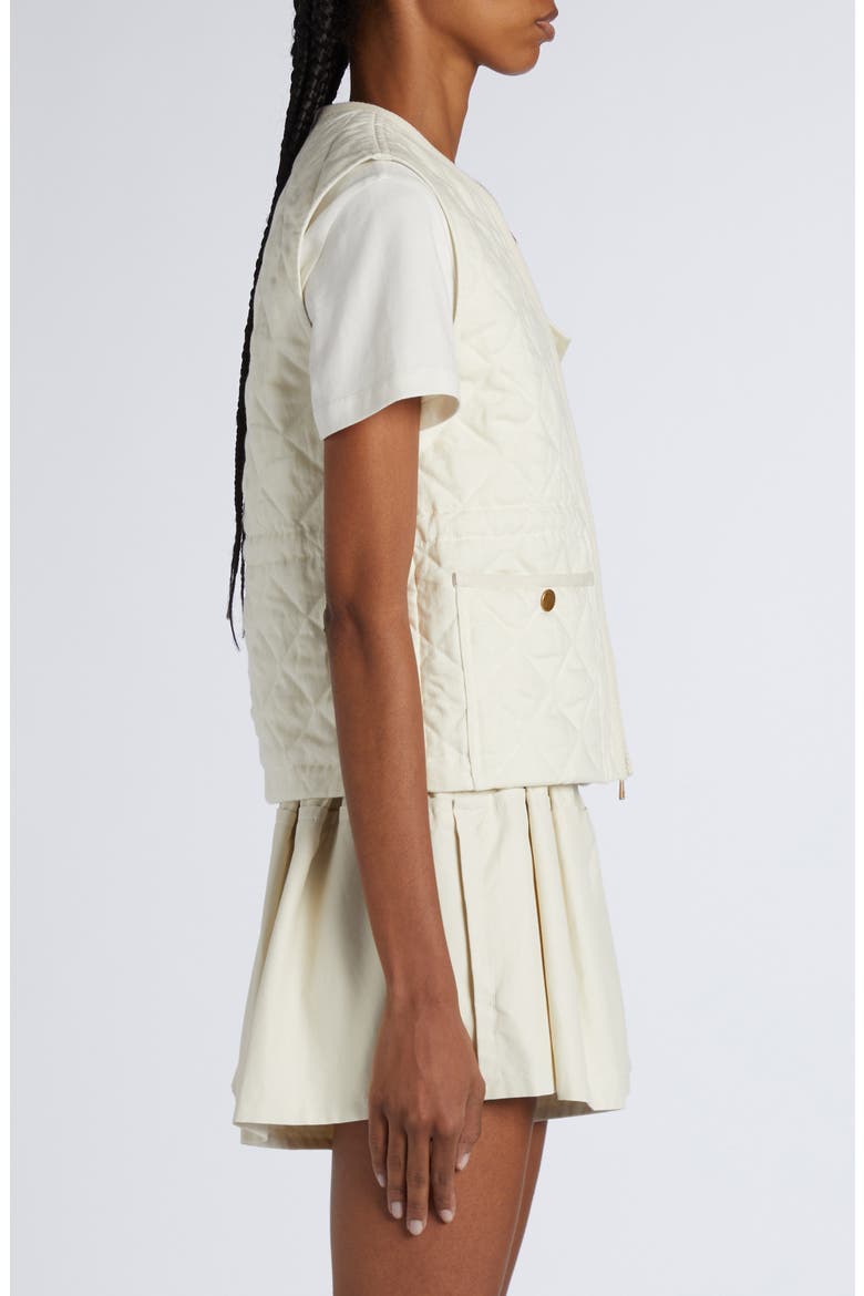 Vigny Diamond Quilted Vest, Alternate, color, WHITE